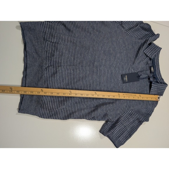 Faherty Reserve Mens SS Linen Sweater Polo Cayman Navy Stripe MYS2513 M New - Picture 8 of 8